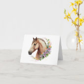 Extravagantes Pferd mit Blume BLANK Karte (Gelbe Blume)