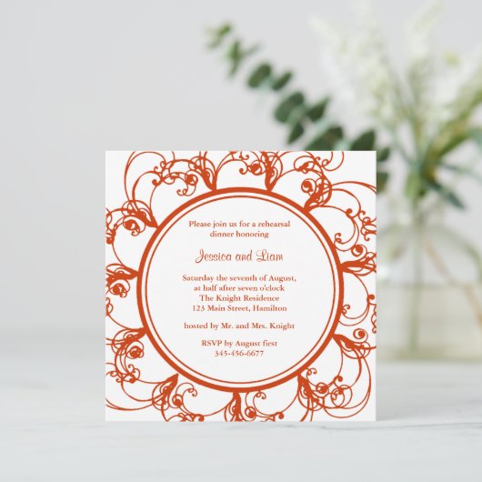 Extravagantes Probe-Abendessen mit Blumenkohl Einl Einladung (Stehend Vorderseite)