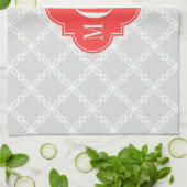 Extravagantes Quatrefolie 3 Initialmonogramm Geschirrtuch (Gefaltet)