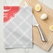 Extravagantes Quatrefolie 3 Initialmonogramm Geschirrtuch (Viertel Falte)