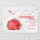 Extravagantes Red Bauble Mattiert Ornament Weihnac Einladung (Vorderseite)