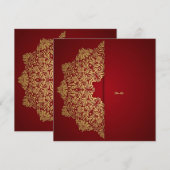 Extravagantes Red Gold Einladung (Vorne/Hinten)