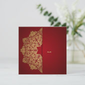 Extravagantes Red Gold Einladung (Stehend Vorderseite)