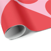 Extravagantes romantisches Rot-Rot-Rosa-Herz-Muste Geschenkpapier (Rolleneckpunkt)