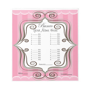 Extravagantes rosa Bunco Blatt Notizblock