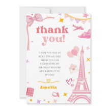 Extravagantes rosa Eiffelturm Paris Thema Danke Ka