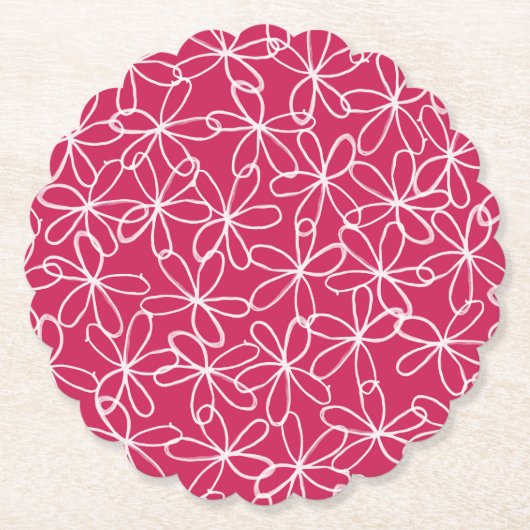 Extravagantes rosa und weißes Design Untersetzer (Vorderseite)