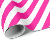 Extravagantes, rosa und weißes Streifenmuster Geschenkpapier (Rolleneckpunkt)