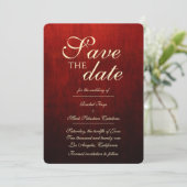 Extravagantes Rot & Gold Save the Date Einladung (Stehend Vorderseite)