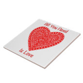 Extravagantes Rotes Herz Grafische Personalisiert Fliese (Seite)