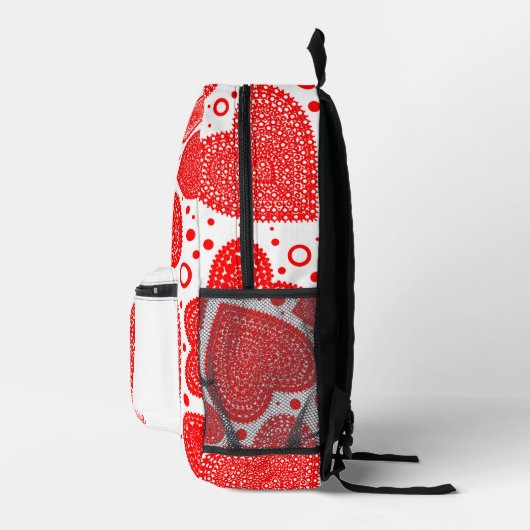 Extravagantes Rotes Herz Personalisiert Bedruckter Rucksack (Rechts)