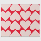 Extravagantes rotes und rosafarbenes Herzmuster -  Geschenkpapier (Flach)