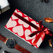 Extravagantes rotes und rosafarbenes Herzmuster -  Geschenkpapier