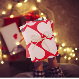 Extravagantes rotes und rosafarbenes Herzmuster -  Geschenkpapier Set