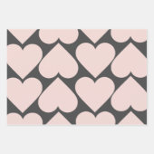 Extravagantes rotes und rosafarbenes Herzmuster - Geschenkpapier Set (Vorderseite 3)