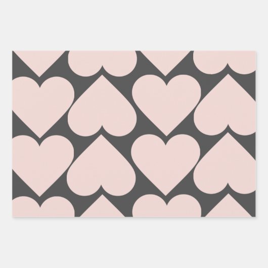 Extravagantes rotes und rosafarbenes Herzmuster - Geschenkpapier Set (Vorderseite 3)