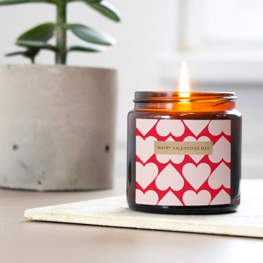 Extravagantes rotes und rosafarbenes Herzmuster - Quadratischer Aufkleber