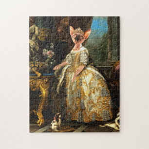 Extravagantes Royal Renaissance Cat Queen Portrait Puzzle