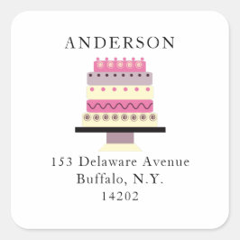 Extravagantes Rücksendeadresse-Etikett Quadratischer Aufkleber