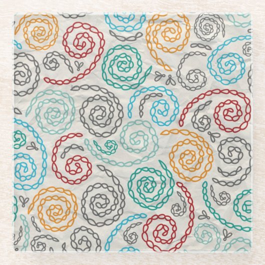 Extravagantes rumpled Papier der Stickerei Glasuntersetzer (Vorderseite)