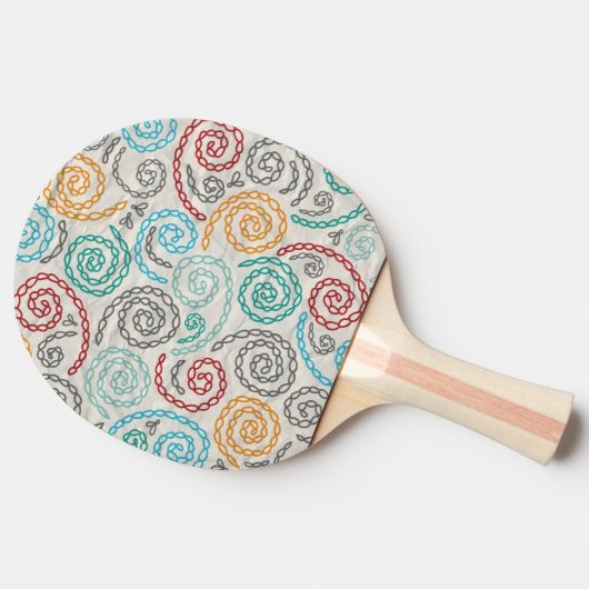 Extravagantes rumpled Papier der Stickerei Tischtennis Schläger (Seitenansicht)