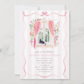 Extravagantes Schloss Pink Ribbon Coquette Katze G Einladung (Vorderseite)