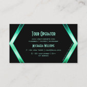 Extravagantes Schwarz-Schimmern Aquamarines Muster Visitenkarte (Rückseite)