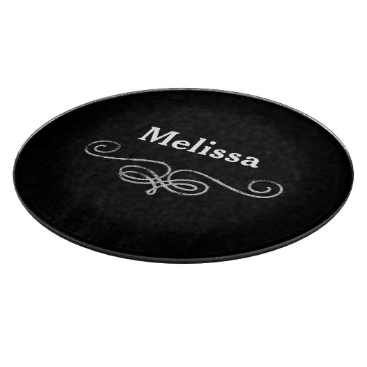 Extravagantes Schwarz und Silber Schneidebrett (Ecke)