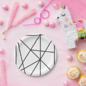 Extravagantes Schwarz-Weiß-Muster Pappteller (Party)