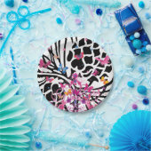 Extravagantes Schwarz-Weiß-Schmetterlingspapier Pappteller (Party)