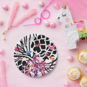 Extravagantes Schwarz-Weiß-Schmetterlingspapier Pappteller (Party)