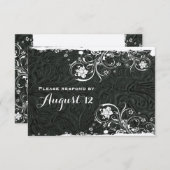 Extravagantes Schwarz-weißes Rustikales BootUAWG RSVP Karte (Vorne/Hinten)