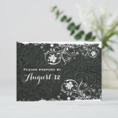 Extravagantes Schwarz-weißes Rustikales BootUAWG RSVP Karte (Stehend Vorderseite)