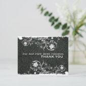 Extravagantes Schwarz-weißes rustikales Leder Dankeskarte (Stehend Vorderseite)
