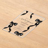 Extravagantes Schwarzes Bow-Brautparty Acryleinladungen (Ablage )