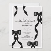 Extravagantes Schwarzes Bow-Brautparty Einladung (Vorderseite)