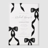 Extravagantes Schwarzes Bow-Brautparty Pergament Einladungen (Vorderseite)