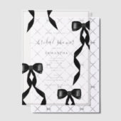 Extravagantes Schwarzes Bow-Brautparty Pergament Einladungen (Versetzt (Einladung))