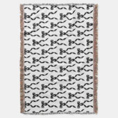 Extravagantes Schwarzes Bow-Muster Decke (Vorderseite Vertikal)