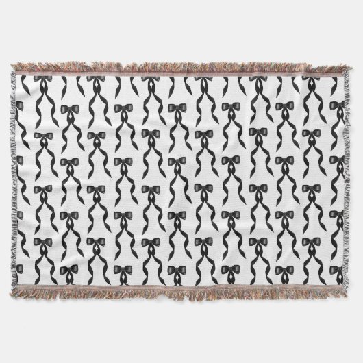 Extravagantes Schwarzes Bow-Muster Decke (Vorderseite)