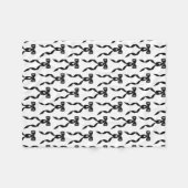 Extravagantes Schwarzes Bow-Muster Fleecedecke (Vorderseite (Horizontal))