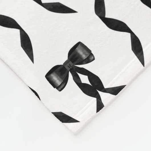 Extravagantes Schwarzes Bow-Muster Fleecedecke (Ecke)