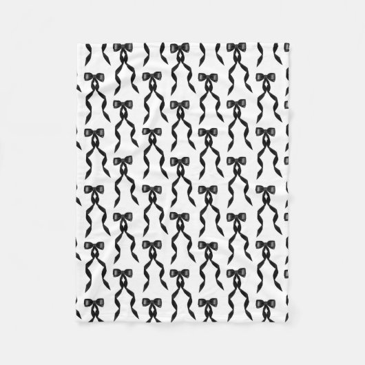 Extravagantes Schwarzes Bow-Muster Fleecedecke (Vorderseite)