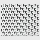 Extravagantes Schwarzes Bow-Muster Geschenkpapier (Flach)