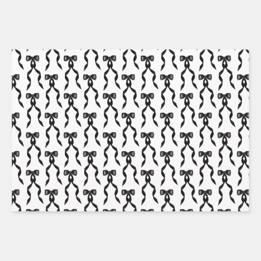 Extravagantes Schwarzes Bow-Muster Geschenkpapier Set (Vorderseite 2)