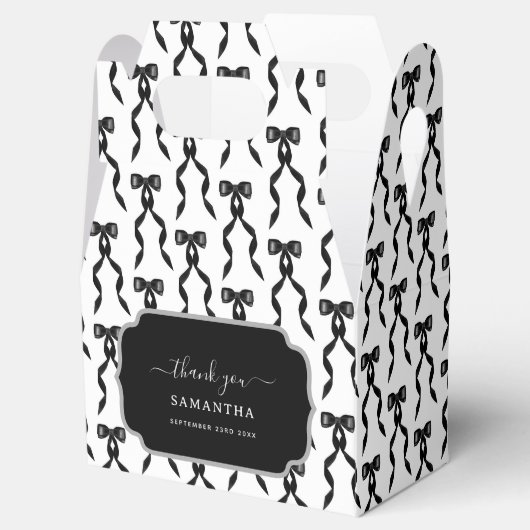 Extravagantes Schwarzes Bow-Muster Geschenkschachtel (Geöffnet)