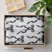 Extravagantes Schwarzes Bow-Muster Seidenpapier (Geschenk)