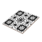 Extravagantes Schwarzweiß-Blume Kaleidoskop Fliese (Seite)