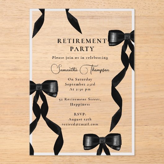 Extravagantes Schwarzweiß-Party für die formale Al Acryleinladungen (Vorderseite)