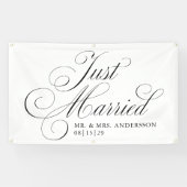 Extravagantes Script 4 Just Married Car Banner (Horizontal)